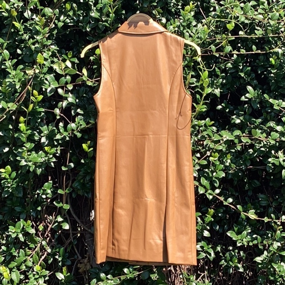 NWT PAIGE Graciella Sleeveless Button Down Faux Leather Mini Dress - Picture 6 of 14